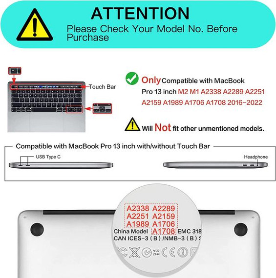 Apple MacBook Pro 13" (M2, 2022) A2338   Rainbow Hard Case    Rainbow