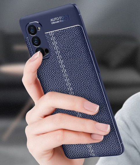 OPPO Reno4 Pro 5G Leather Texture Case Navy OPPO Reno4 Pro 5G Leather Texture Case Navy