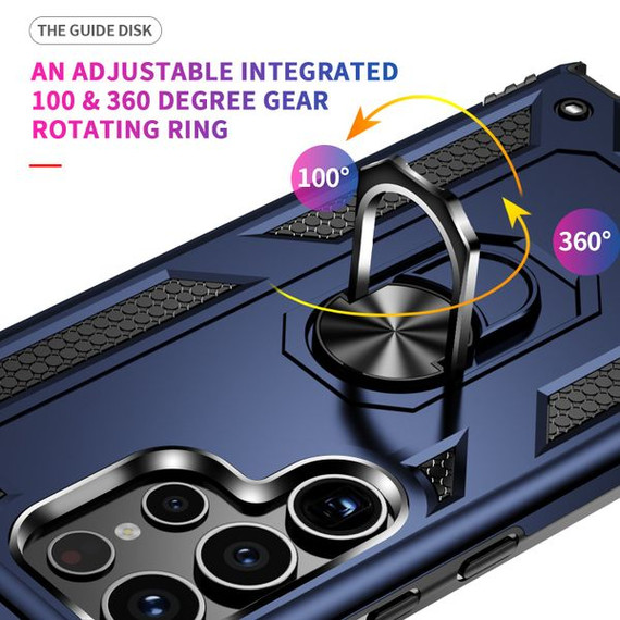 Samsung Galaxy S24Ultra Military Armour Ring Case Navy Samsung Galaxy S24Ultra Military Armour Ring Case Navy