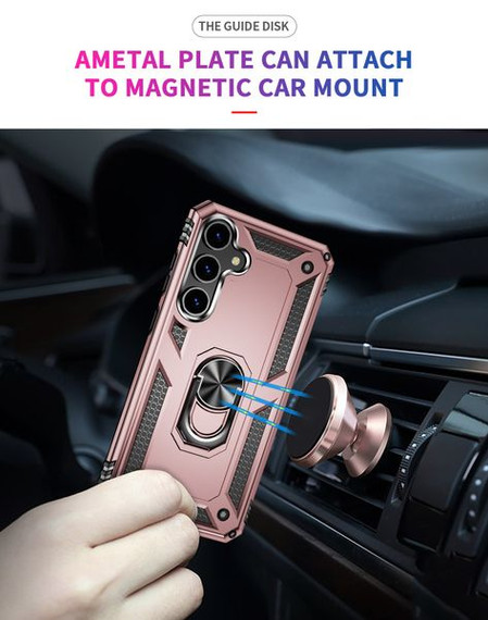 Samsung Galaxy S24 Military Armour Ring Case RoseGold Samsung Galaxy S24 Military Armour Ring Case RoseGold