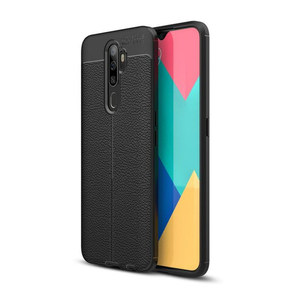 OPPO A5 2020/A9 2020 Leather Texture Case Black OPPO A5 2020/A9 2020 Leather Texture Case Black