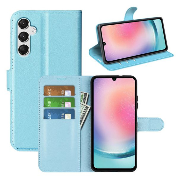 Galaxy A25 5G      Pu Wallet Case    [Lightblue]