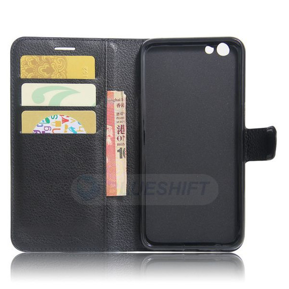 Oppo A77 (2017)      Pu Wallet Case    [Black]