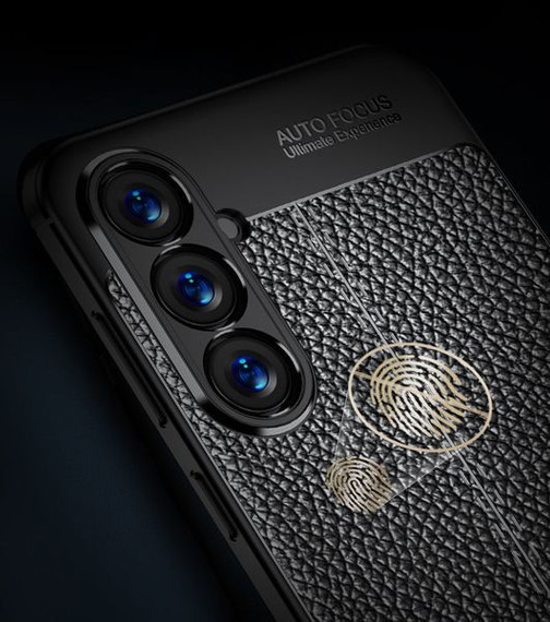 Samsung Galaxy S24      Leather Texture Case    Black