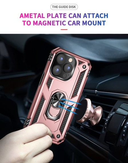 Apple iPhone 14 Pro Military Armour Ring Case RoseGold Apple iPhone 14 Pro Military Armour Ring Case RoseGold