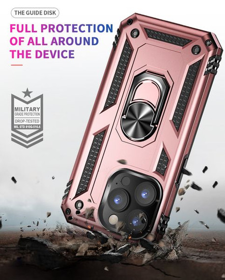 Apple iPhone 14 Pro Military Armour Ring Case RoseGold Apple iPhone 14 Pro Military Armour Ring Case RoseGold