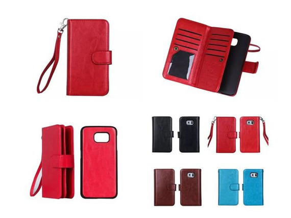 Samsung Galaxy S6      Double Wallet Case    Red
