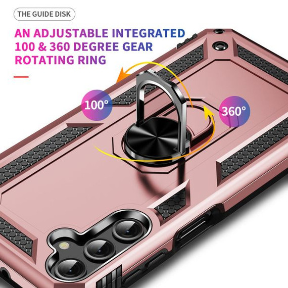 Samsung Galaxy A25 5G      Military Armour Ring Case    RoseGold