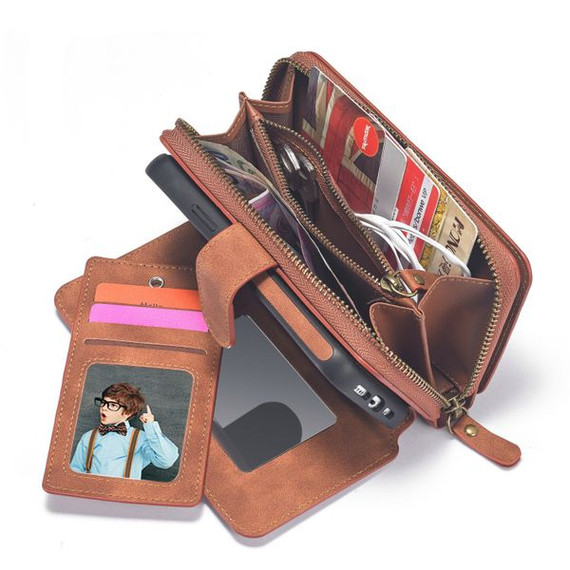 Apple iPhone 13 Pro Max Deluxe Zipper Case Brown