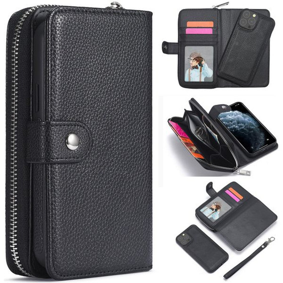 Apple iPhone 13 Pro Zipper Wallet Case Black