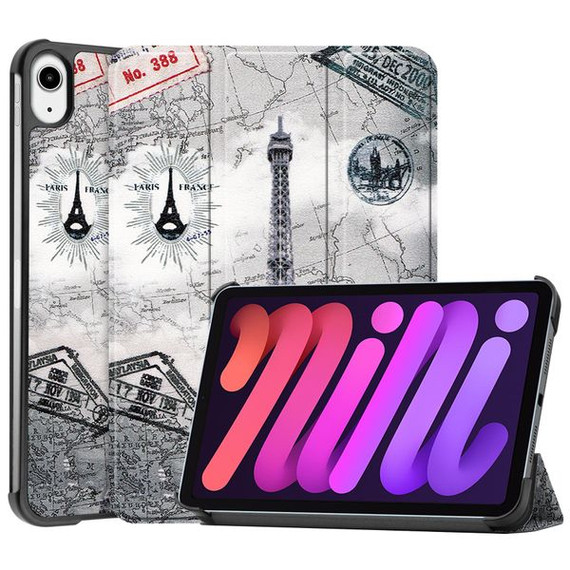 Apple iPad Mini 8.3" 2021 (6th Gen) Designer Tri-Fold Case EiffelTower Apple iPad Mini 8.3" 2021 (6th Gen) Designer Tri-Fold Case EiffelTower