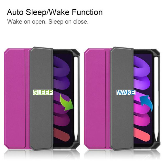 Apple iPad Mini 8.3" 2021 (6th Gen) Pen Holder Case Purple Apple iPad Mini 8.3" 2021 (6th Gen) Pen Holder Case Purple