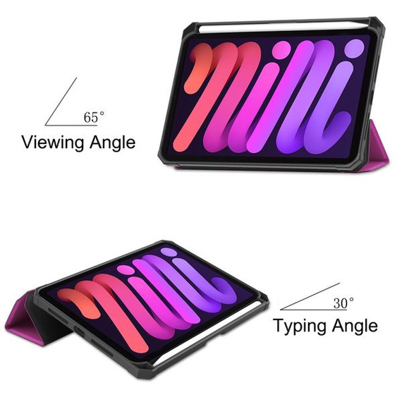 Apple iPad Mini 8.3" 2021 (6th Gen) Pen Holder Case Purple Apple iPad Mini 8.3" 2021 (6th Gen) Pen Holder Case Purple