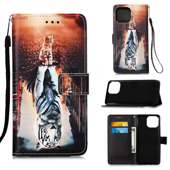 Apple iPhone 13 Designer PU Case Cat&Tiger