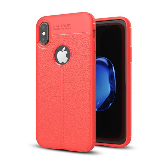 Apple iPhone X/XS Leather Texture Case Red Apple iPhone X/XS Leather Texture Case Red