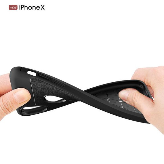 Apple iPhone X/XS Leather Texture Case Red