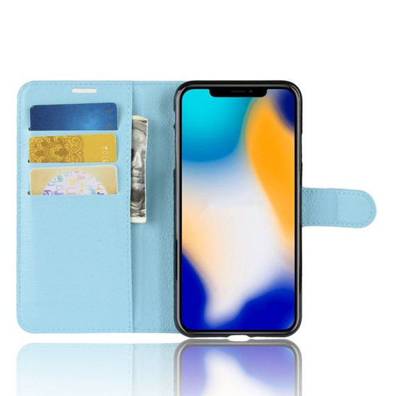 Iphone Xs Max      Pu Wallet Case    [Lightblue]