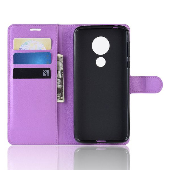 Moto G7 Power      Pu Wallet Case    [Purple]