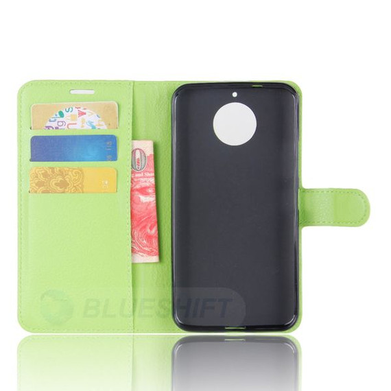 Moto G5S Plus      Pu Wallet Case    [Green]