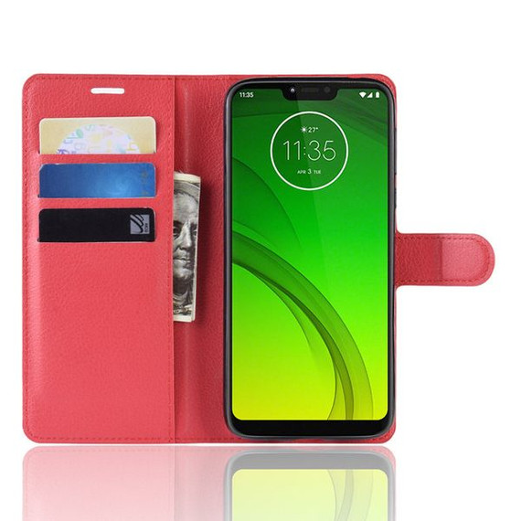 Moto G7 Power      Pu Wallet Case    [Red]