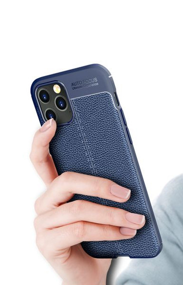 Apple iPhone 12 Pro Max Leather Texture Case Black