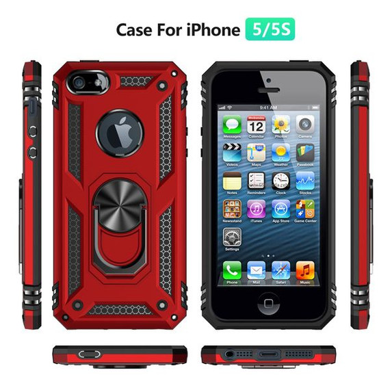 Apple iPhone 5/5S/SE(1st Gen) Military Armour Case Red