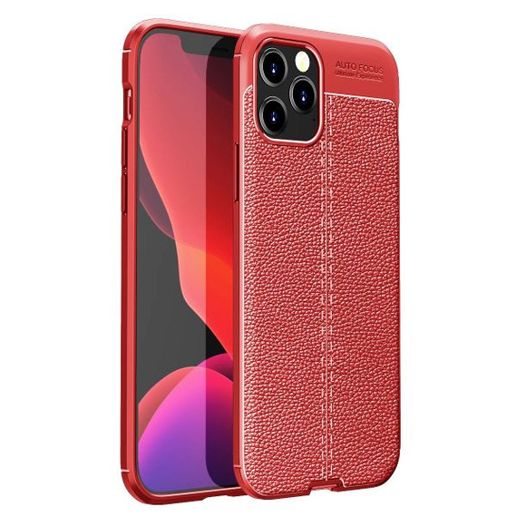 Apple iPhone 12/12 Pro Leather Texture Case Red