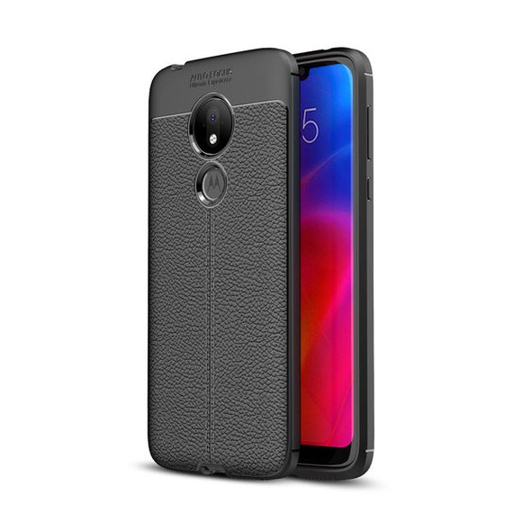 Moto G7 Power Leather Texture Case Black