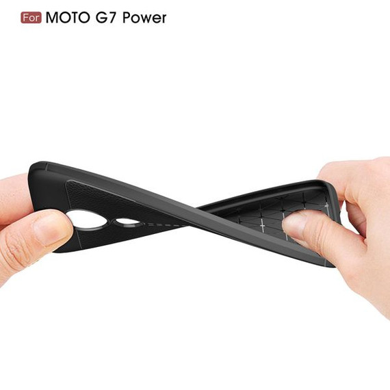 Moto G7 Power Leather Texture Case Black