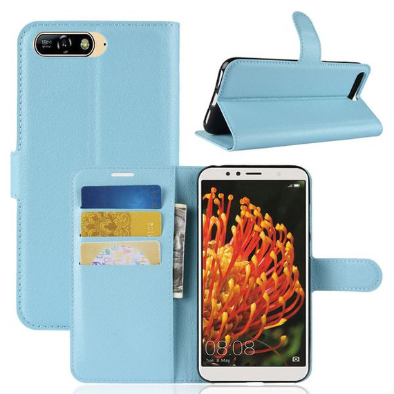 Huawei Y6 2018      Pu Wallet Case    [Lightblue]