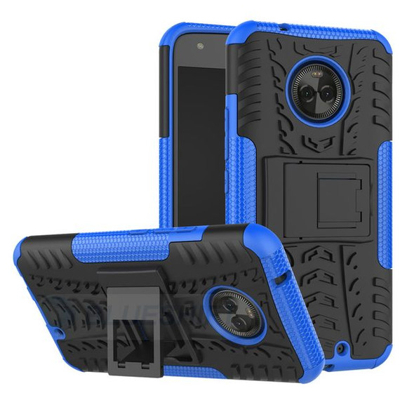 Moto X4 Heavy Duty Case Blue