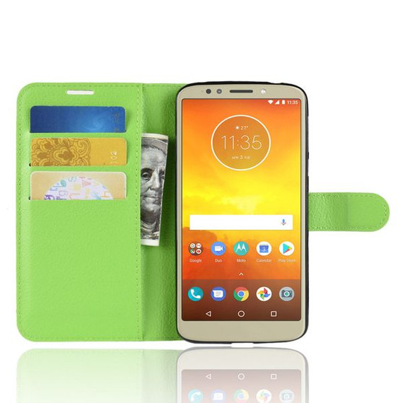 Moto E5/G6Play      Pu Wallet Case    [Green]