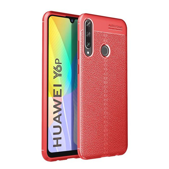 Huawei Y6p      Leather Texture Case    Red