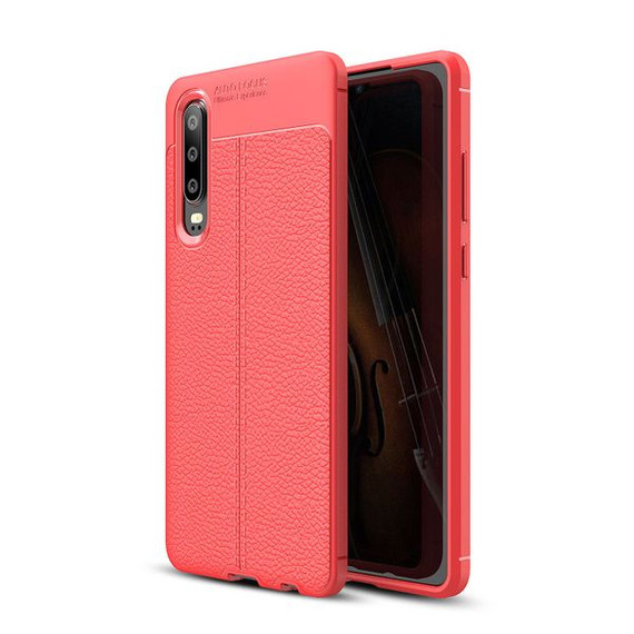 Huawei P30      Leather Texture Case    Red