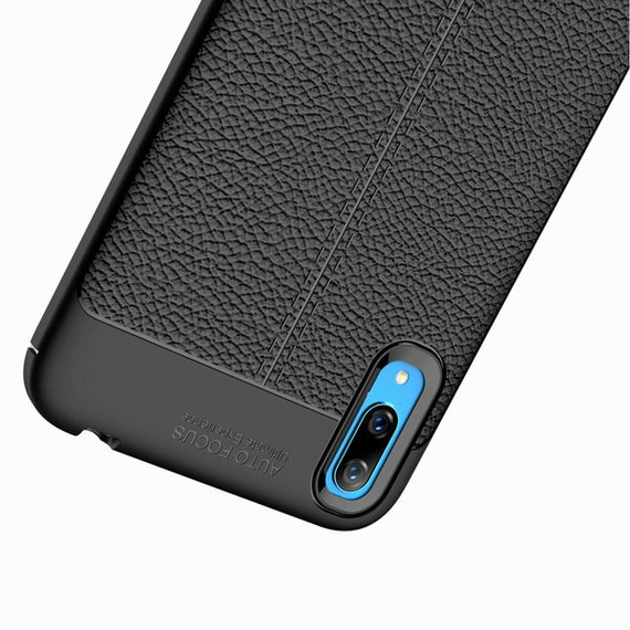 Huawei Y7 Pro 2019      Leather Texture Case    Grey