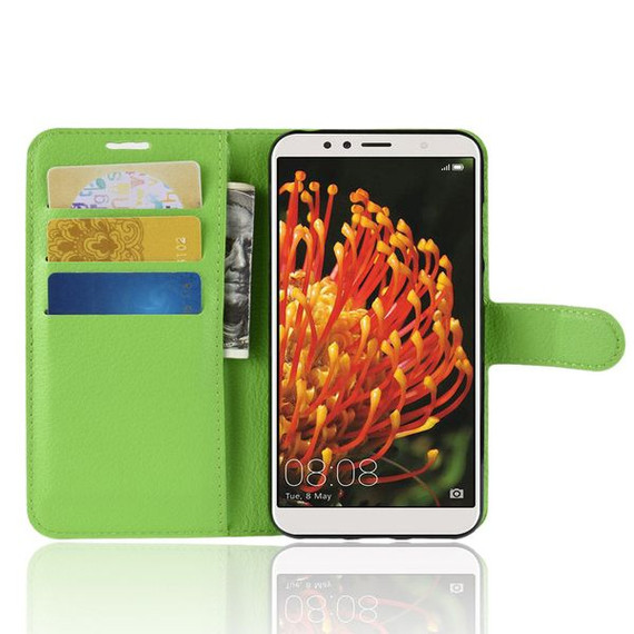 Huawei Y6 2018      Pu Wallet Case    [Green]