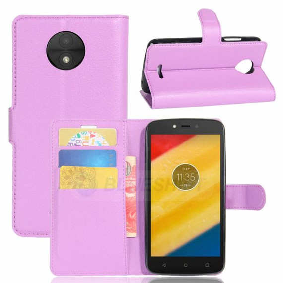Moto C      Pu Wallet Case    [Purple]