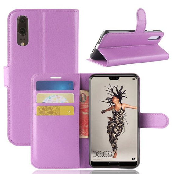 Huawei P20      Pu Wallet Case    [Purple]
