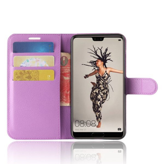 Huawei P20      Pu Wallet Case    [Purple]