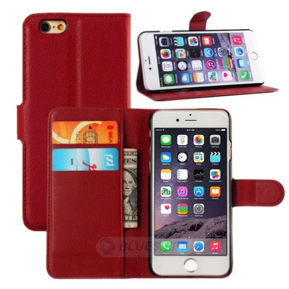 Iphone 5/5S/Se(1St Gen)      Pu Wallet Case    [Red]
