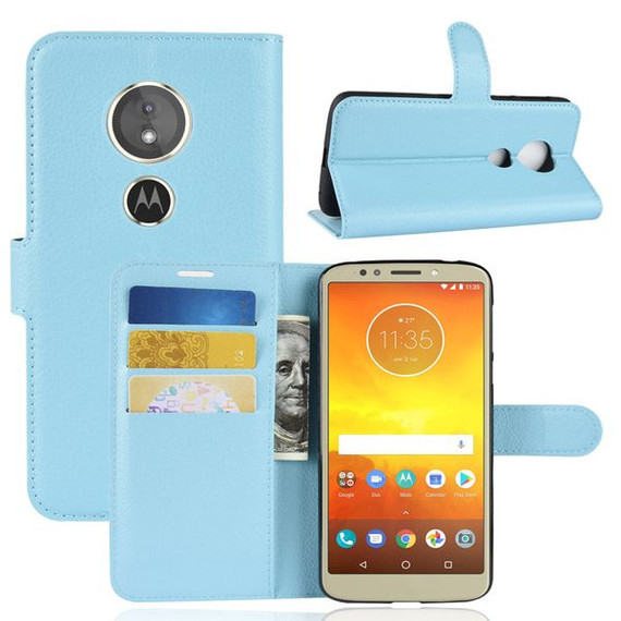 Moto E5/G6Play      Pu Wallet Case    [Lightblue]