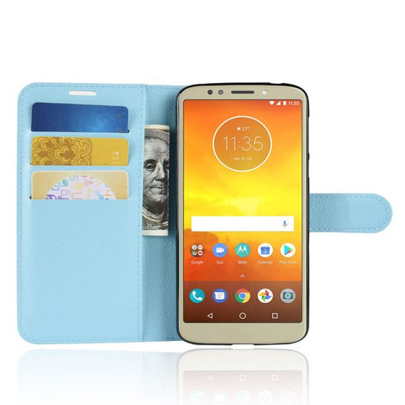 Moto E5/G6Play      Pu Wallet Case    [Lightblue]