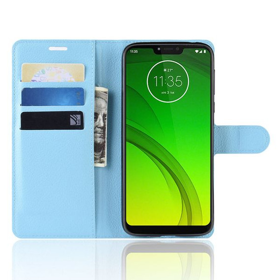 Moto G7 Power      Pu Wallet Case    [Lightblue]