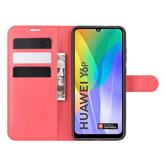 Huawei Y6P      Pu Wallet Case    [Red]
