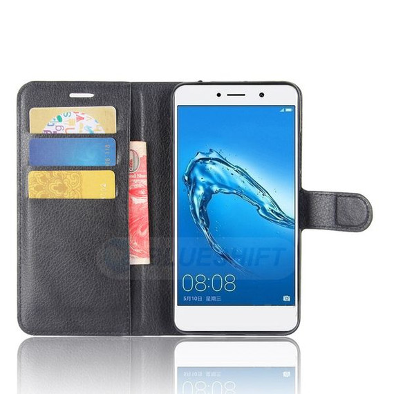 Huawei Y7      Pu Wallet Case    [Black]