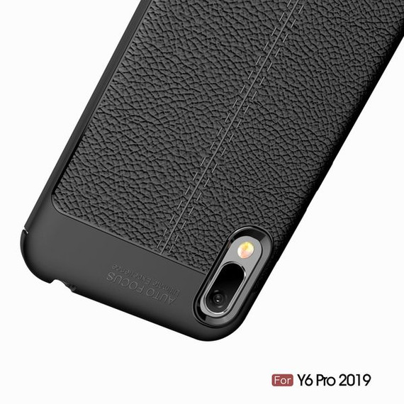 Huawei Y6 Pro 2019      Leather Texture Case    Navy
