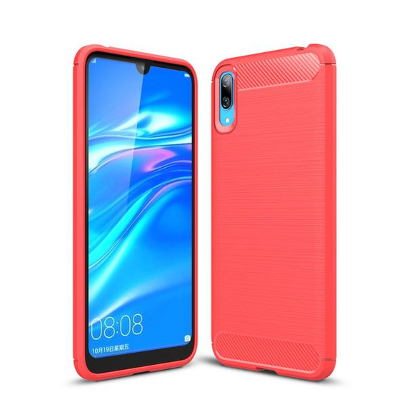 Huawei Y7 Pro 2019      Carbon Fibre Case    Red
