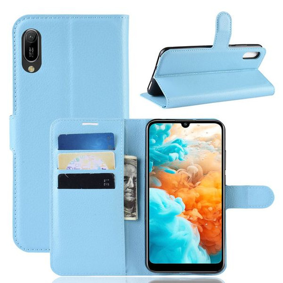 Huawei Y6 Pro 2019      Pu Wallet Case    [Lightblue]