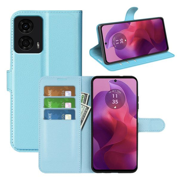 Moto G24      Pu Wallet Case    [Lightblue]