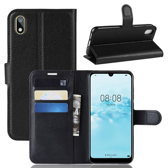Huawei Y5 2019      Pu Wallet Case    [Black]